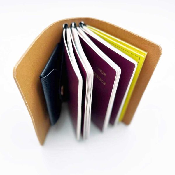 Reisepasshülle Travelfolio Leder cognac