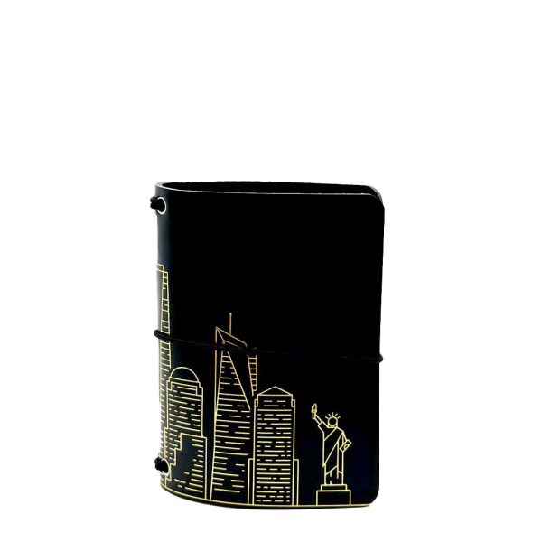 Reisepasshülle Travelfolio Leder schwarz
