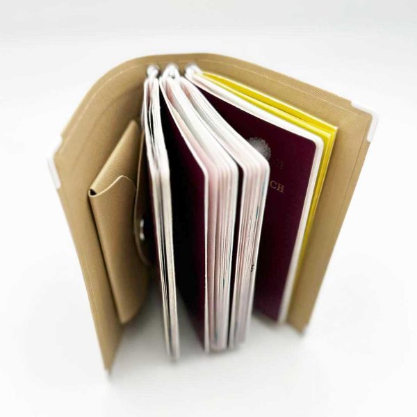 Reisepasshülle Travelfolio Leinen beige