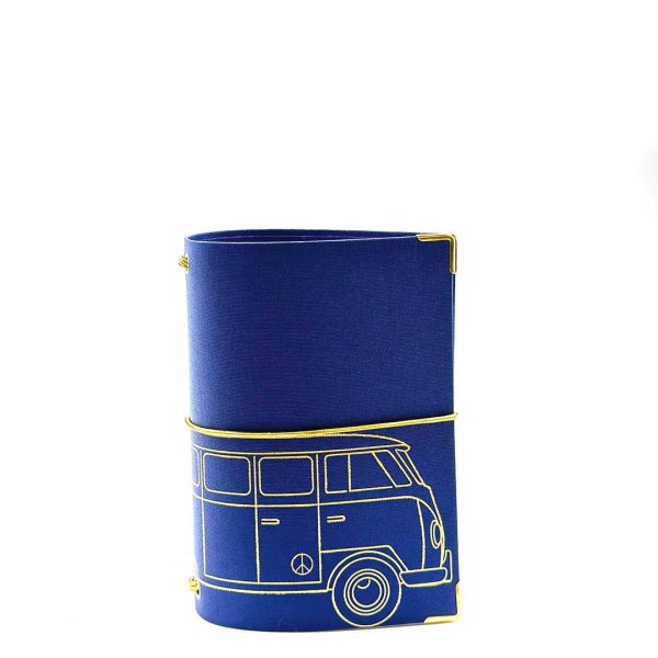 Reisepasshülle Travelfolio Leinen blau