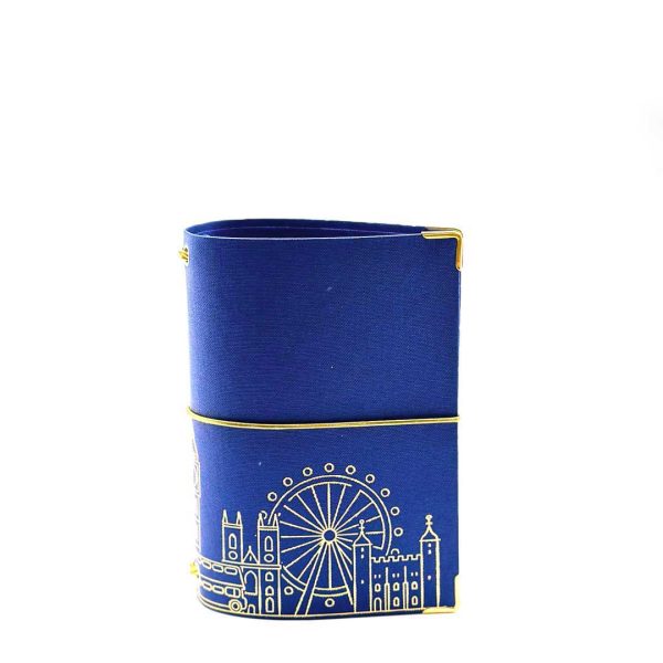 Reisepasshülle Travelfolio Leinen blau