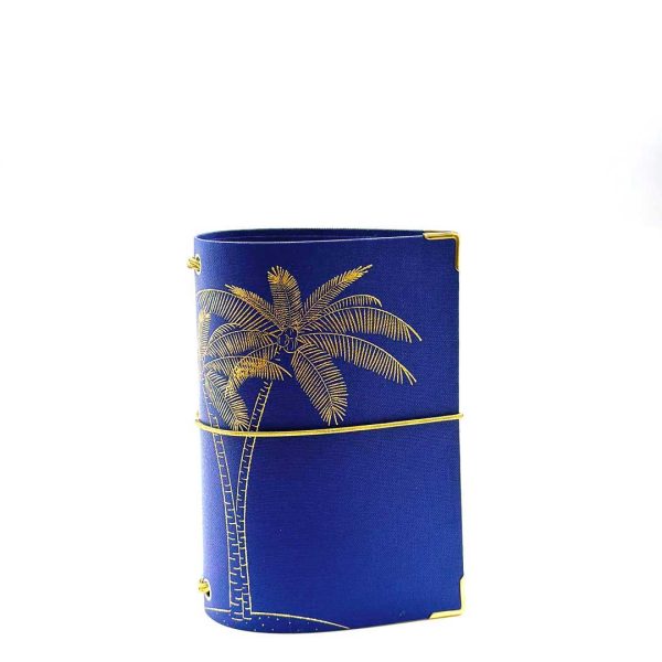 Reisepasshülle Travelfolio Leinen blau