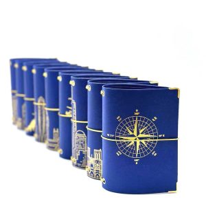 Reisepasshülle Travelfolio Leinen blau