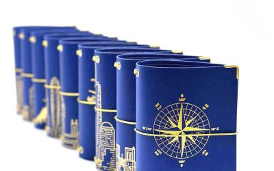 Reisepasshülle Travelfolio Leinen blau