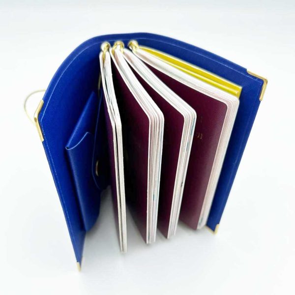 Reisepasshülle Travelfolio Leinen blau