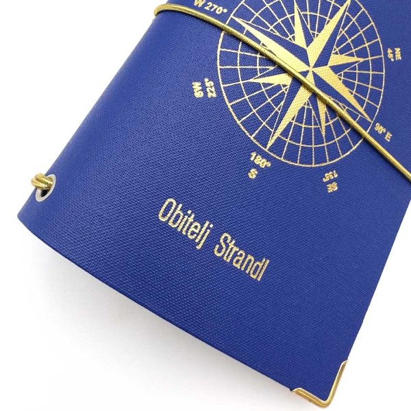 Reisepasshülle Travelfolio Leinen blau