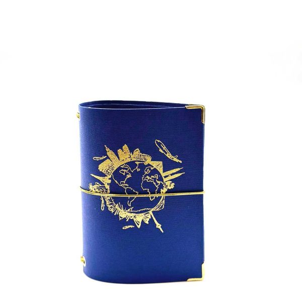 Reisepasshülle Travelfolio Leinen blau