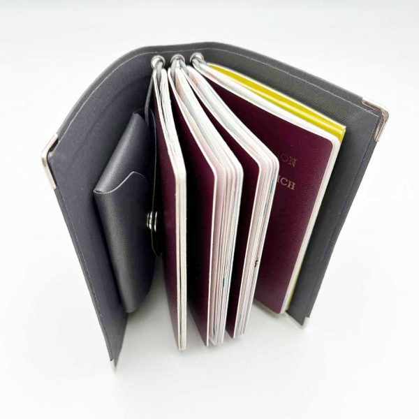 Reisepasshülle Travelfolio Leinen grau