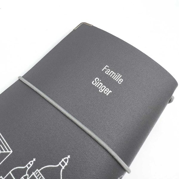 Reisepasshülle Travelfolio Leinen grau