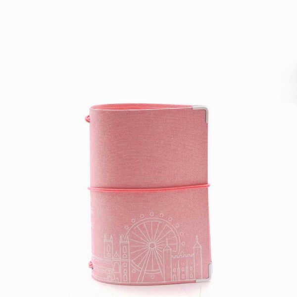 Reisepasshülle Travelfolio Leinen rosa
