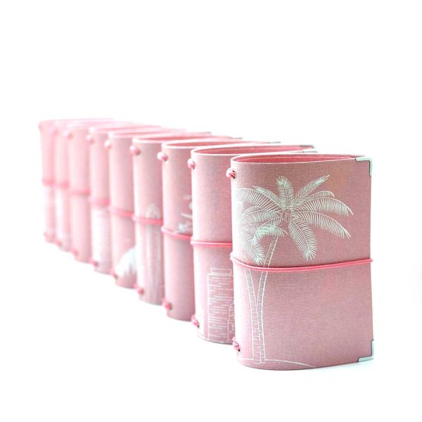 Reisepasshülle Travelfolio Leinen rosa