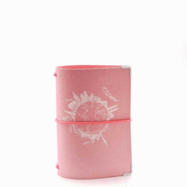 Reisepasshülle Travelfolio Leinen rosa