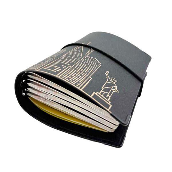 Reisepasshülle Travelfolio Leinen schwarz