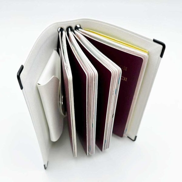 Reisepasshülle Travelfolio Leinen weiss