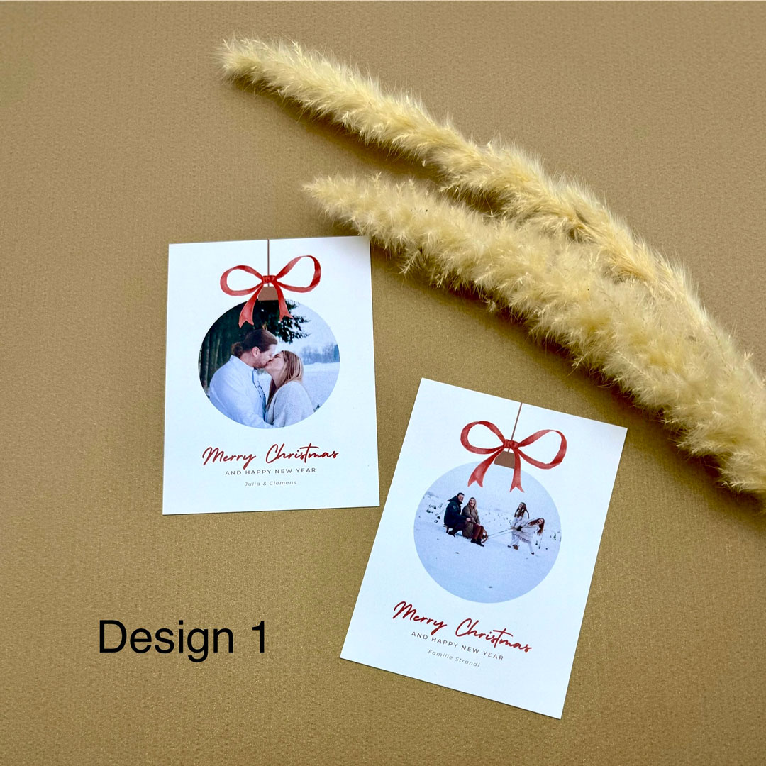 Weihnachtskarten personalisiert – 3 Designs | Mit eigenem Foto und Namen – Bild 2